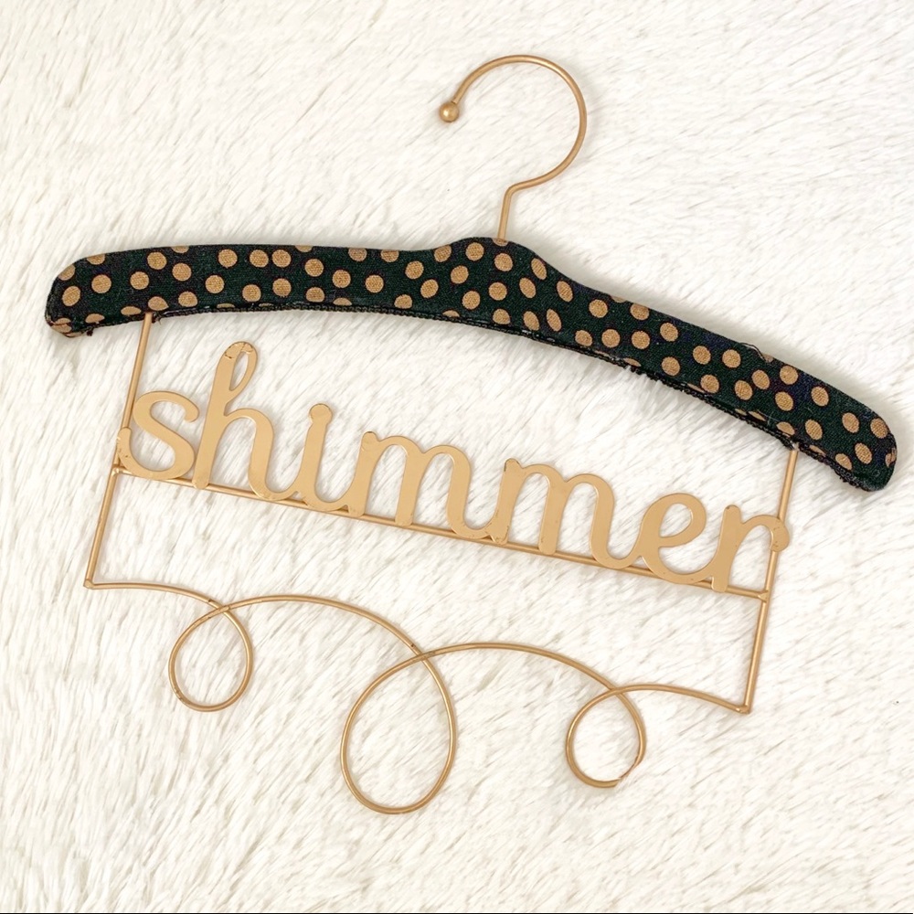 Gold and Black Polka Dot Fancy Novelty Hanger "Shimmer"